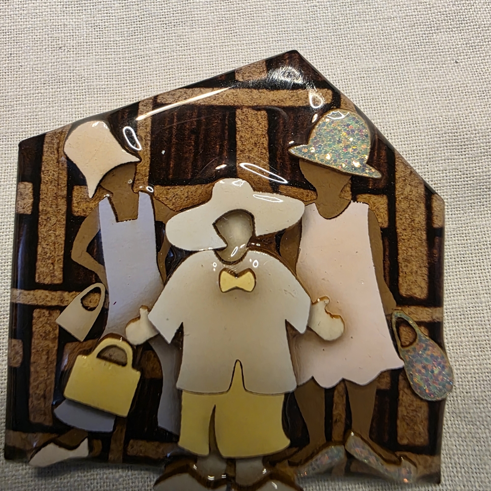 Vintage figural brooch from the  "Woman Pins" Series by Lucinda
